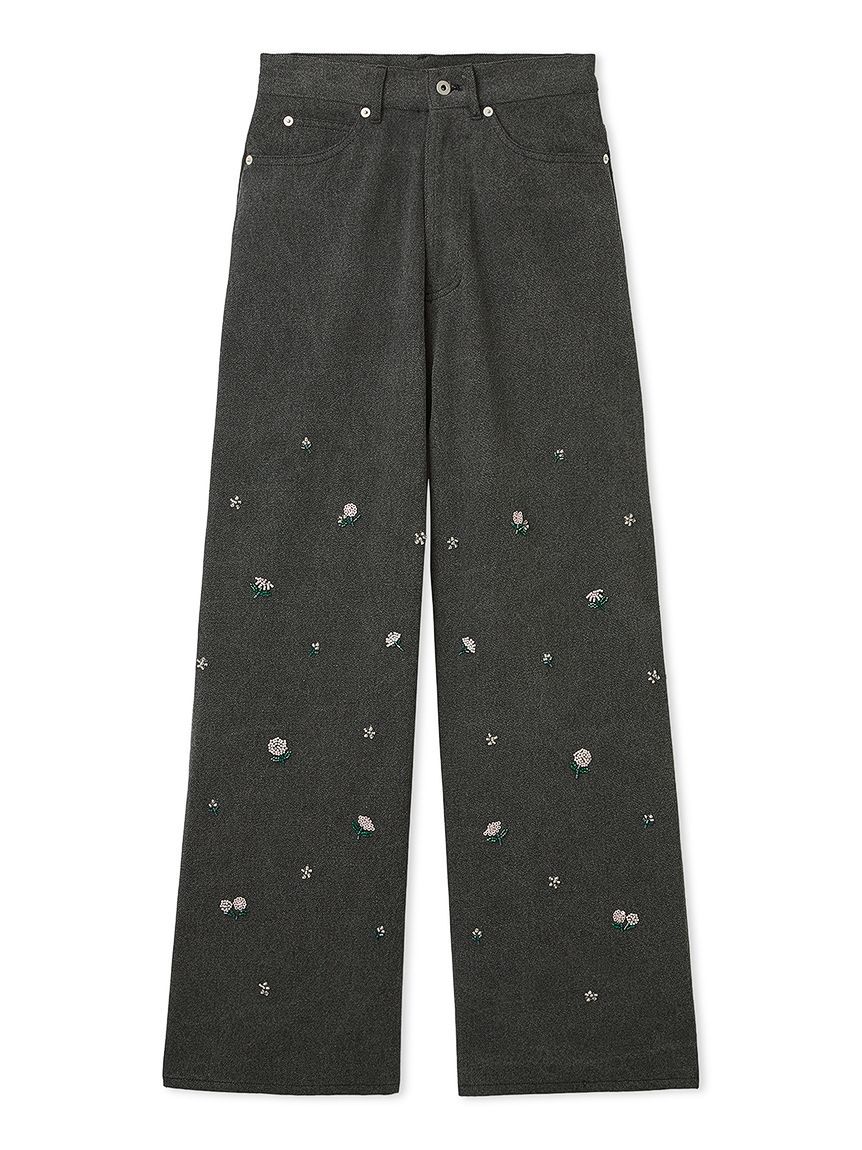 FURFUR「ビーズ刺繍デニムパンツ」|デニム|GRY