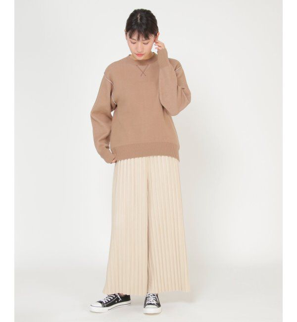 ikka「スウェードプリーツワイドパンツ」|その他|