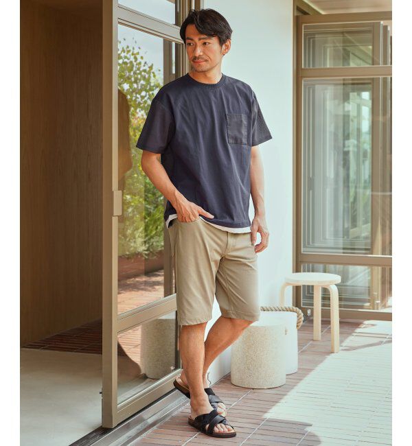 ikka「冷感異素材コンビTシャツ」|Tシャツ・カットソー|