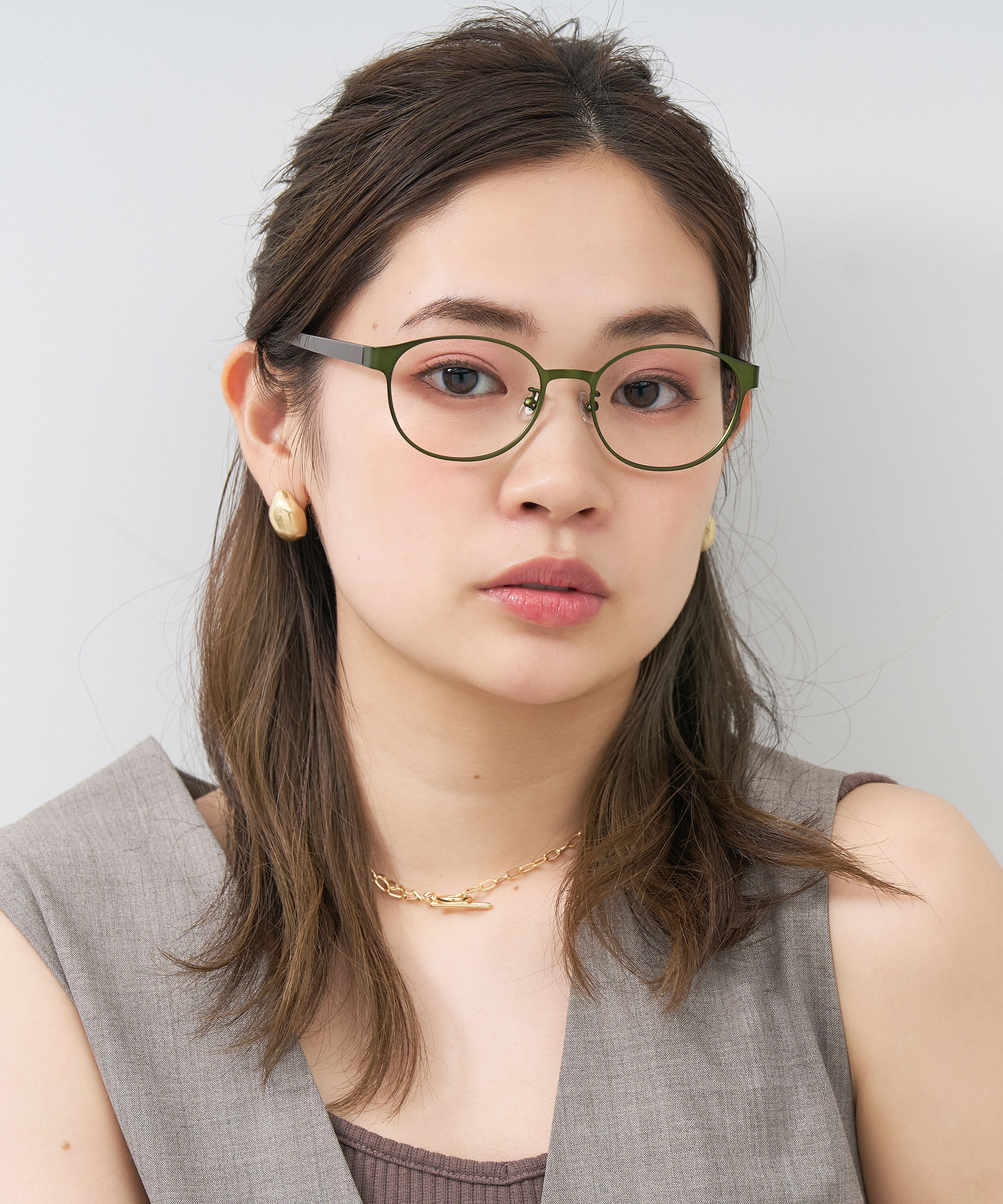  「ボストン型 大きめサイズ メガネ｜小顔効果 メタル&times;プラスチック 黒縁 レオパード柄 レンズ交換券付き」|メガネ|