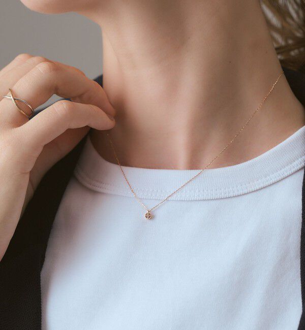 agete「《WEB限定》K10ダイヤモンドネックレス（0.03ct／ピンクゴールド）」|ネックレス|