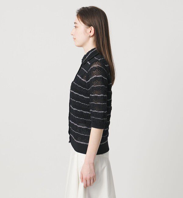 UNITED ARROWS「YTM ラメ ニットポロ カーディガン ‐ウォッシャブル‐」|カーディガン|
