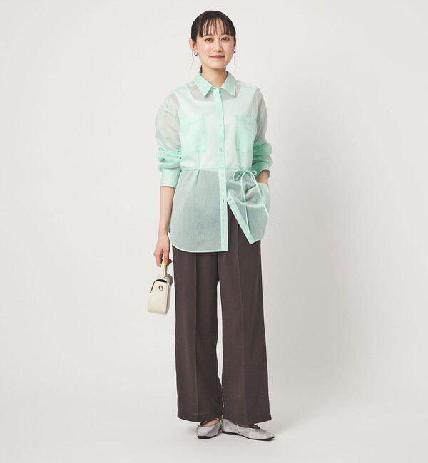 UNITED ARROWS green label relaxing「シアー ストライプ シャツ」|シャツ・ブラウス|