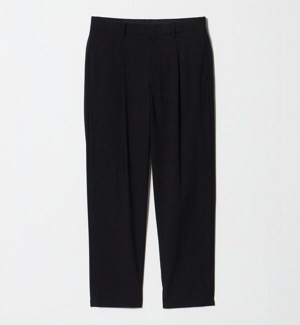 BEAUTY&YOUTH UNITED ARROWS「クール 1プリーツ テーパード スラックス NO.7 接触冷感 ヨコストレッチ」|チノ|BLACK