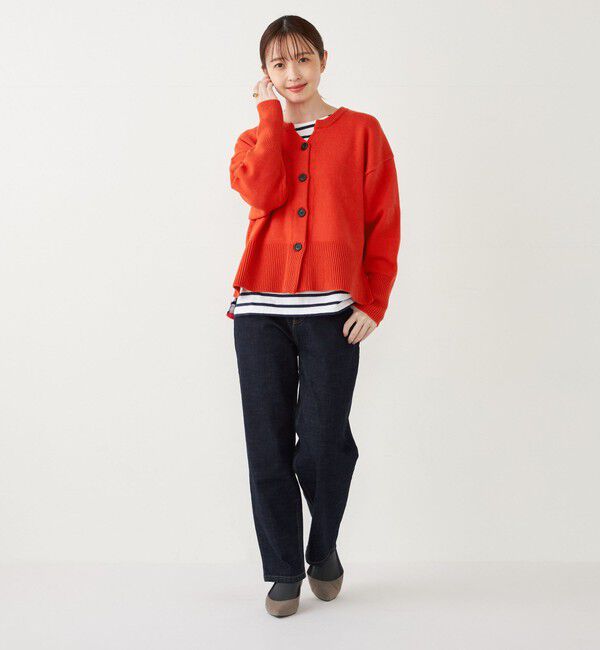 SHIPS Colors 「SHIPS Colors:〈手洗い可能〉フラッフィー キーネック カーディガン◇」|カーディガン|