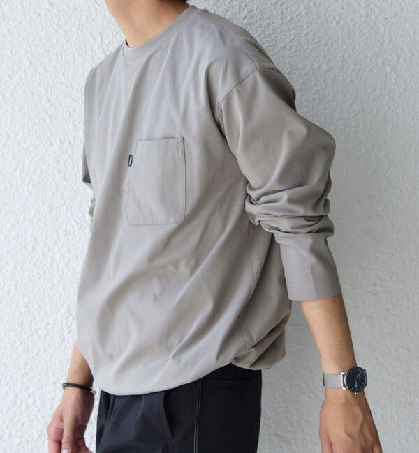 SHIPS any「SHIPS any: SORONA(R) ストレッチ ジャージー スピンドル ポケット Tシャツ (ロンT)◇」|Tシャツ・カットソー|ベージュ
