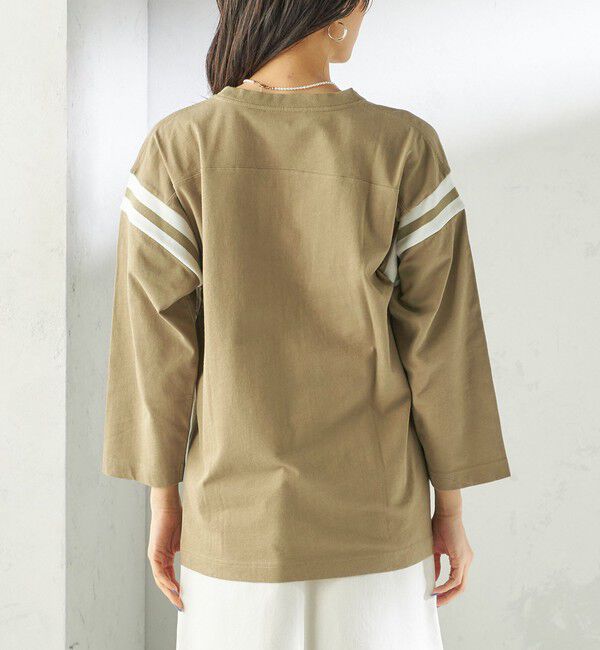 SHIPS for women「NINE CASE:〈洗濯機可能〉七分袖 フットボール TEE」|Tシャツ・カットソー|