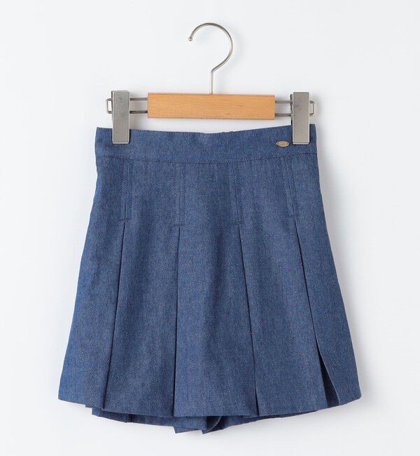 SHIPS KIDS「SHIPS KIDS:100～130cm /ラメ デニム プリーツ キュロット」|キュロット|