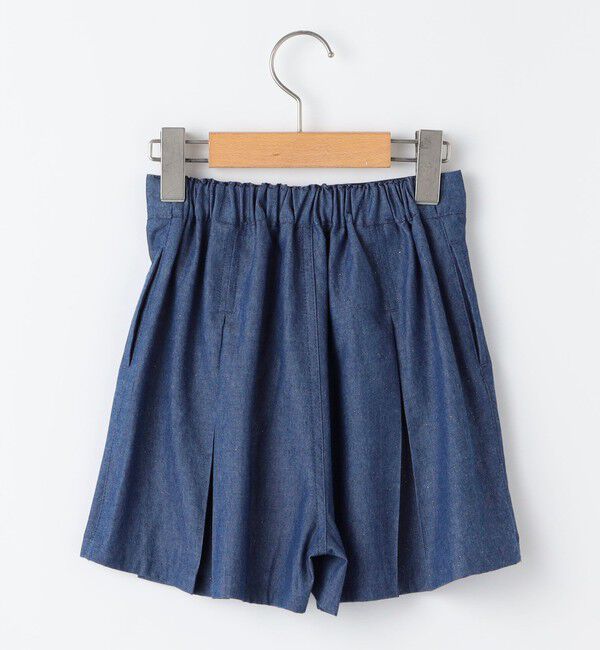 SHIPS KIDS「SHIPS KIDS:100～130cm /ラメ デニム プリーツ キュロット」|キュロット|