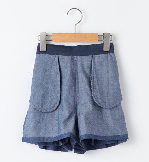 SHIPS KIDS「SHIPS KIDS:100～130cm /ラメ デニム プリーツ キュロット」|キュロット|