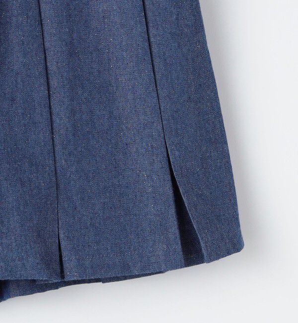 SHIPS KIDS「SHIPS KIDS:100～130cm /ラメ デニム プリーツ キュロット」|キュロット|