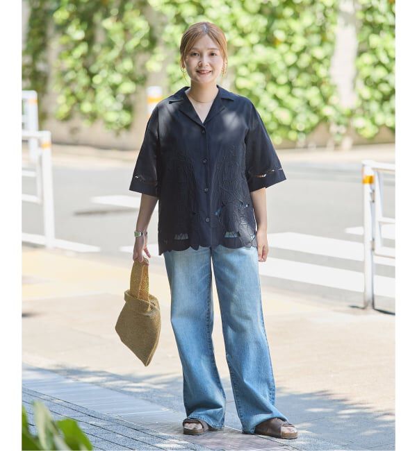 JOURNAL STANDARD「フラワーエンブロイダリースカラップ シャツ」|シャツ・ブラウス|