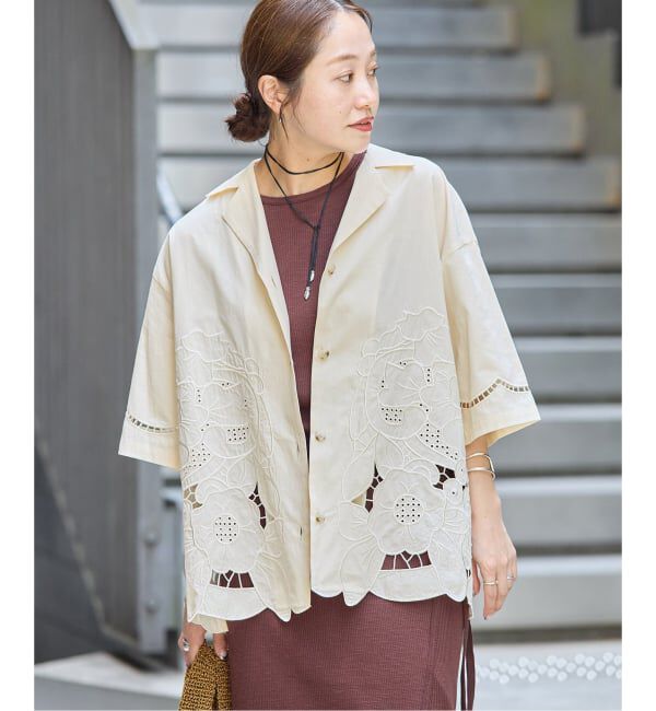 JOURNAL STANDARD「フラワーエンブロイダリースカラップ シャツ」|シャツ・ブラウス|