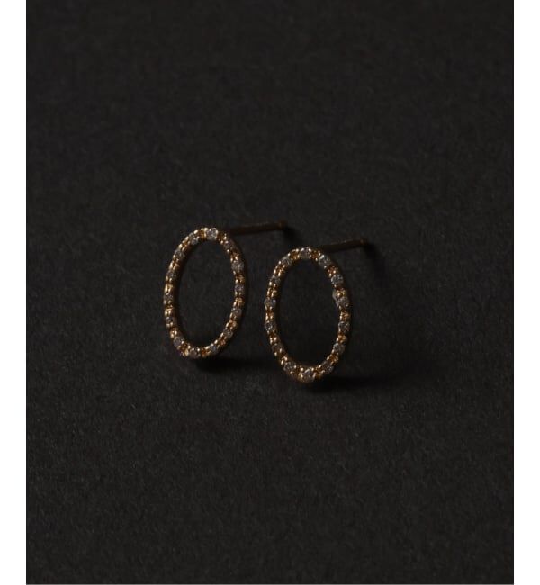 Lilas by Spick&Span「オーバルダイヤピアス K10（両耳）」|ピアス|