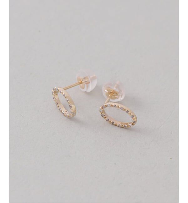 Lilas by Spick&Span「オーバルダイヤピアス K10（両耳）」|ピアス|