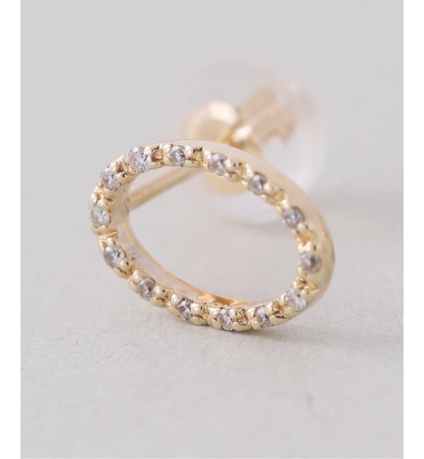 Lilas by Spick&Span「オーバルダイヤピアス K10（両耳）」|ピアス|