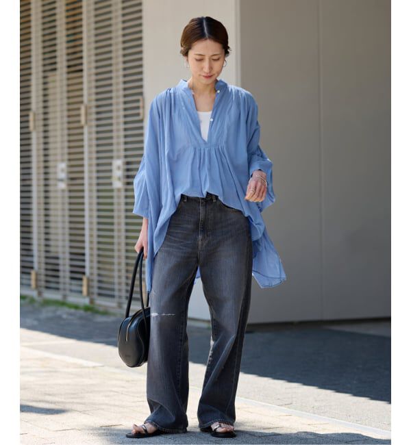 FRAMeWORK「≪一部店舗+WEB限定 / 追加≫コットンシフォンタックブラウス」|シャツ・ブラウス|