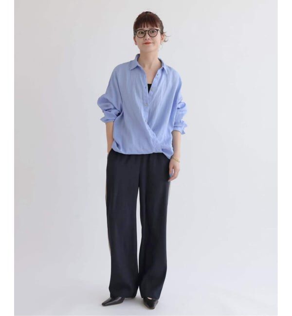 Spick and Span「《全15色 / 追加》 80リネンカシュクール ビッグシャツ」|シャツ・ブラウス|