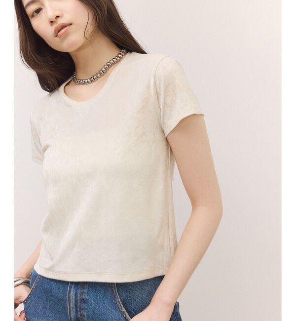 ADAM ET ROPE'「クラッシュベロアTEE」|Tシャツ・カットソー|オフホワイト(15)
