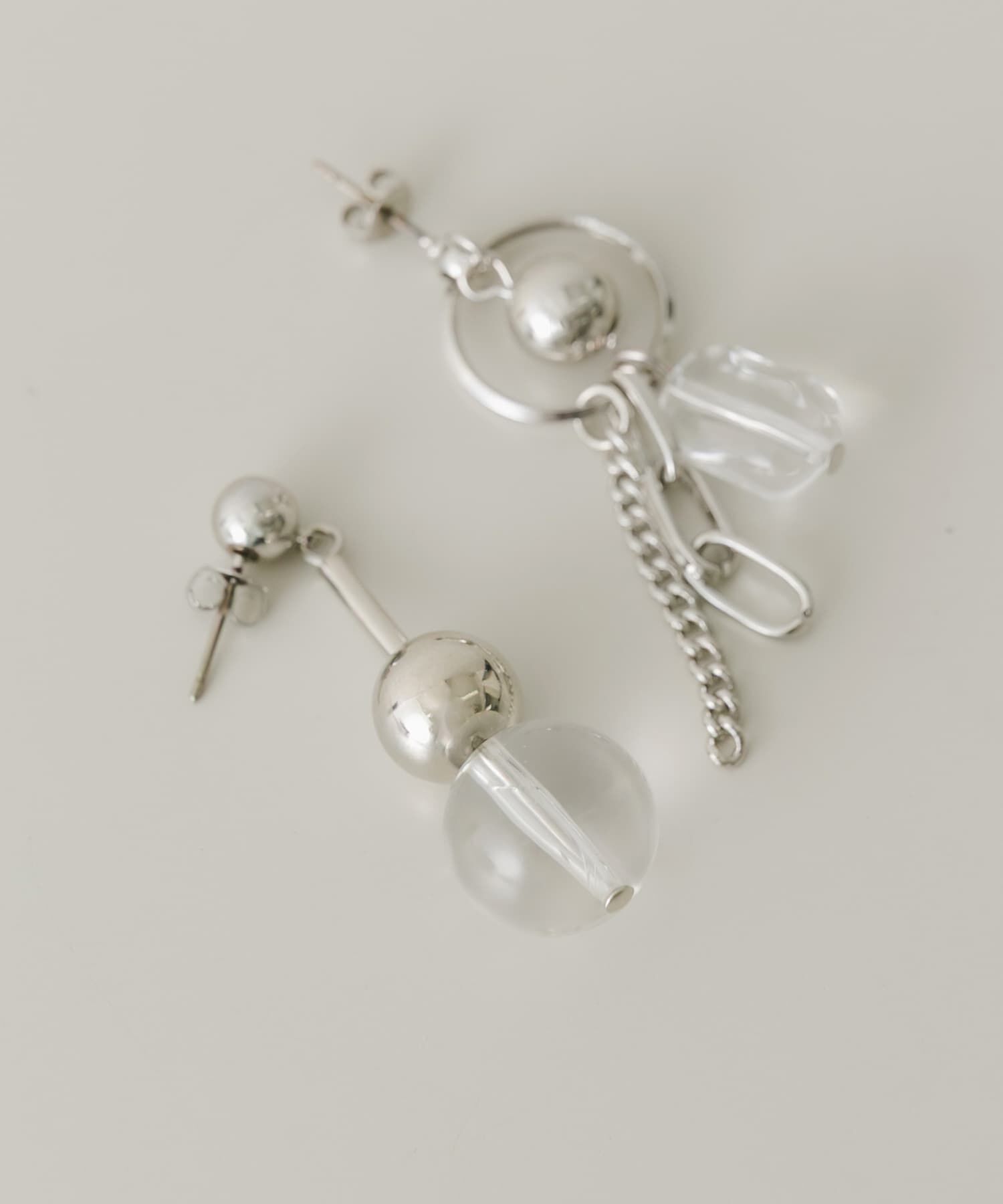 SMELLY「クリアメタルアシンメトリーピアス」|ピアス|