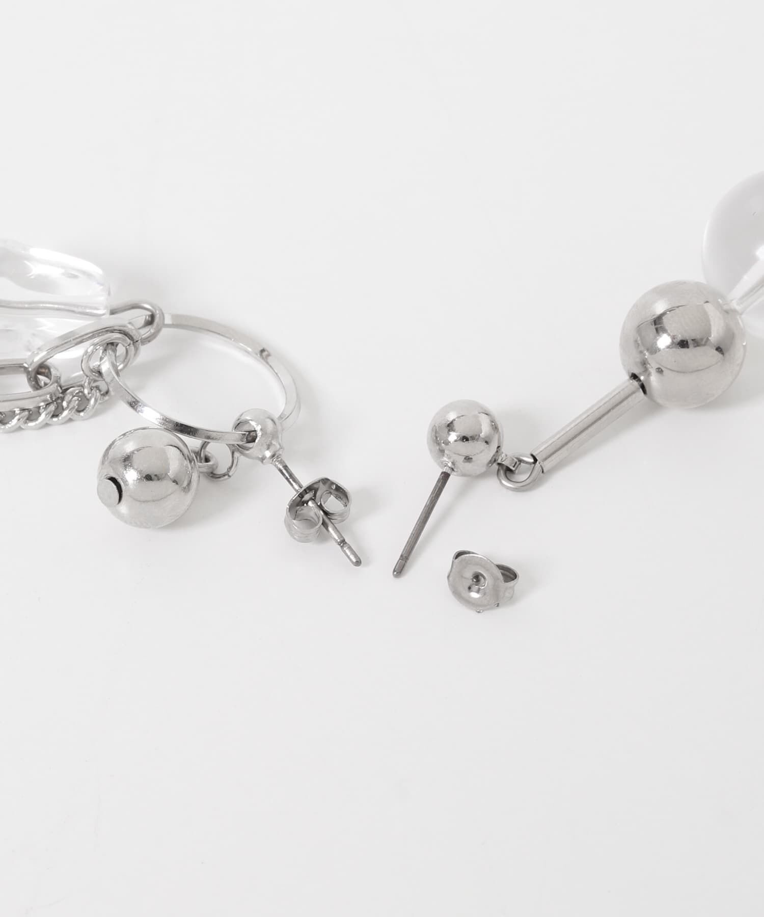 SMELLY「クリアメタルアシンメトリーピアス」|ピアス|