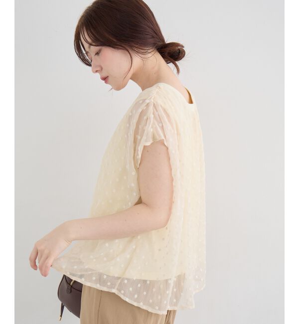  「2WAY楊柳フラワー刺繍ブラウス」|シャツ・ブラウス|