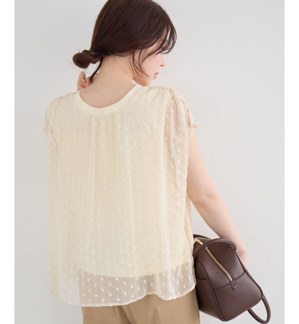  「2WAY楊柳フラワー刺繍ブラウス」|シャツ・ブラウス|