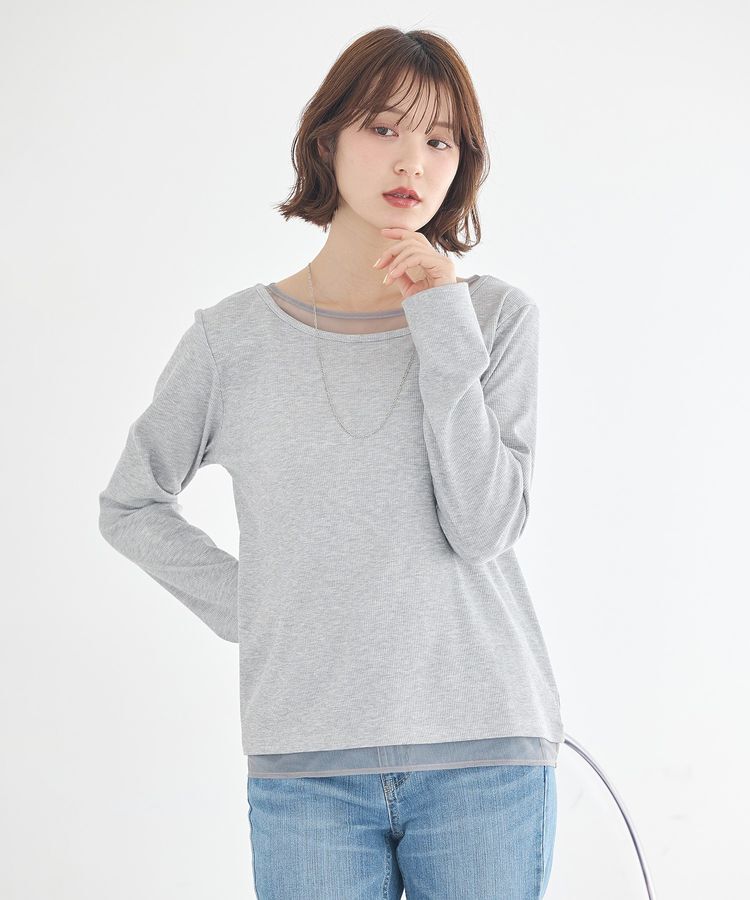 earth music&ecology「レイヤード風テレコプルオーバー」|Tシャツ・カットソー|
