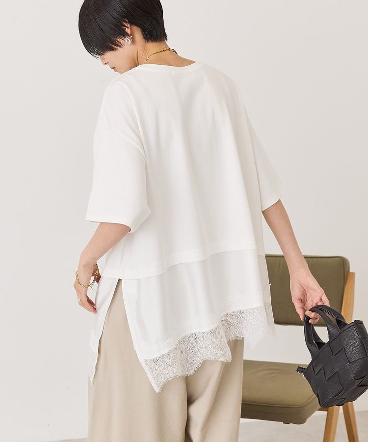 AMERICAN HOLIC「レースドッキングTシャツ」|Tシャツ・カットソー|