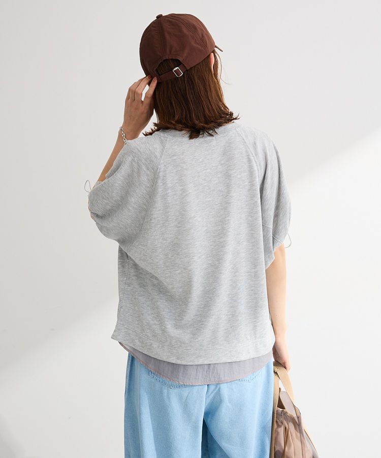 Green Parks「袖ドロストシアー裏毛ドッキングプルオーバー」|Tシャツ・カットソー|