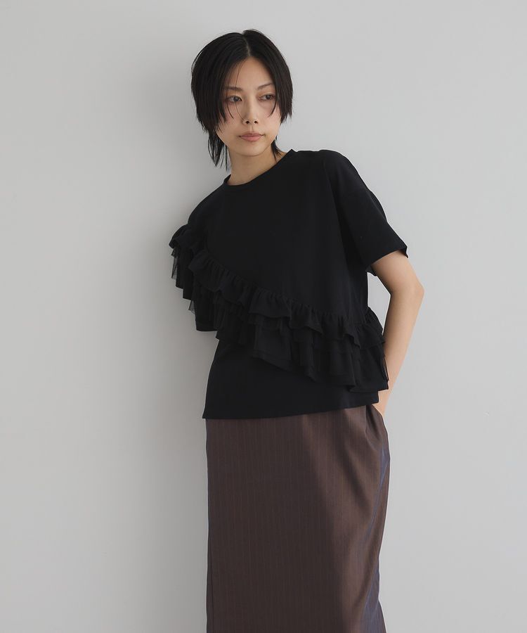 GARAGE OF GOOD CLOTHING「タックフリル&times;チュールプルオーバー」|Tシャツ・カットソー|Black