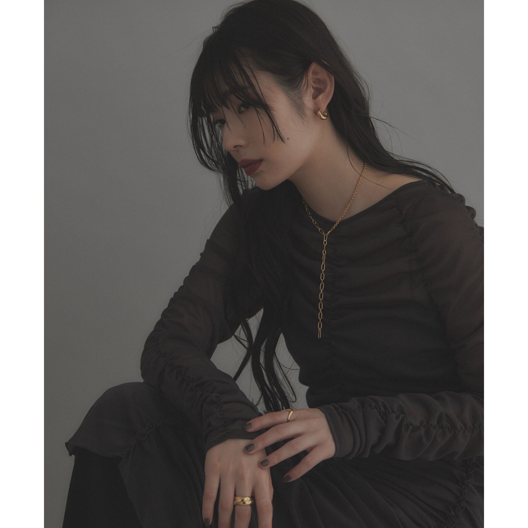 COCOSHNIK ONKITSCH「シルバー ミックスネックレス ケーブルチェーン２ＷＡＹネックレス GP」|ネックレス|