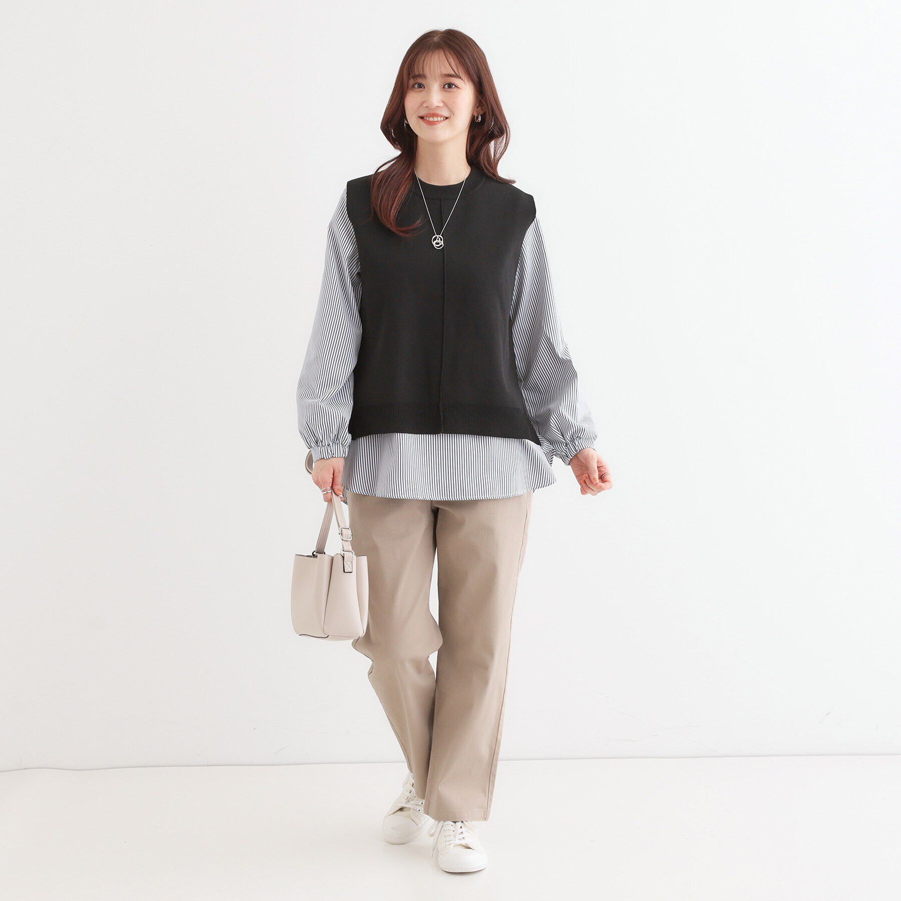SHOO･LA･RUE「【洗える/S-3L】ストレッチで楽な穿き心地 綿イージーストレートパンツ」|その他|