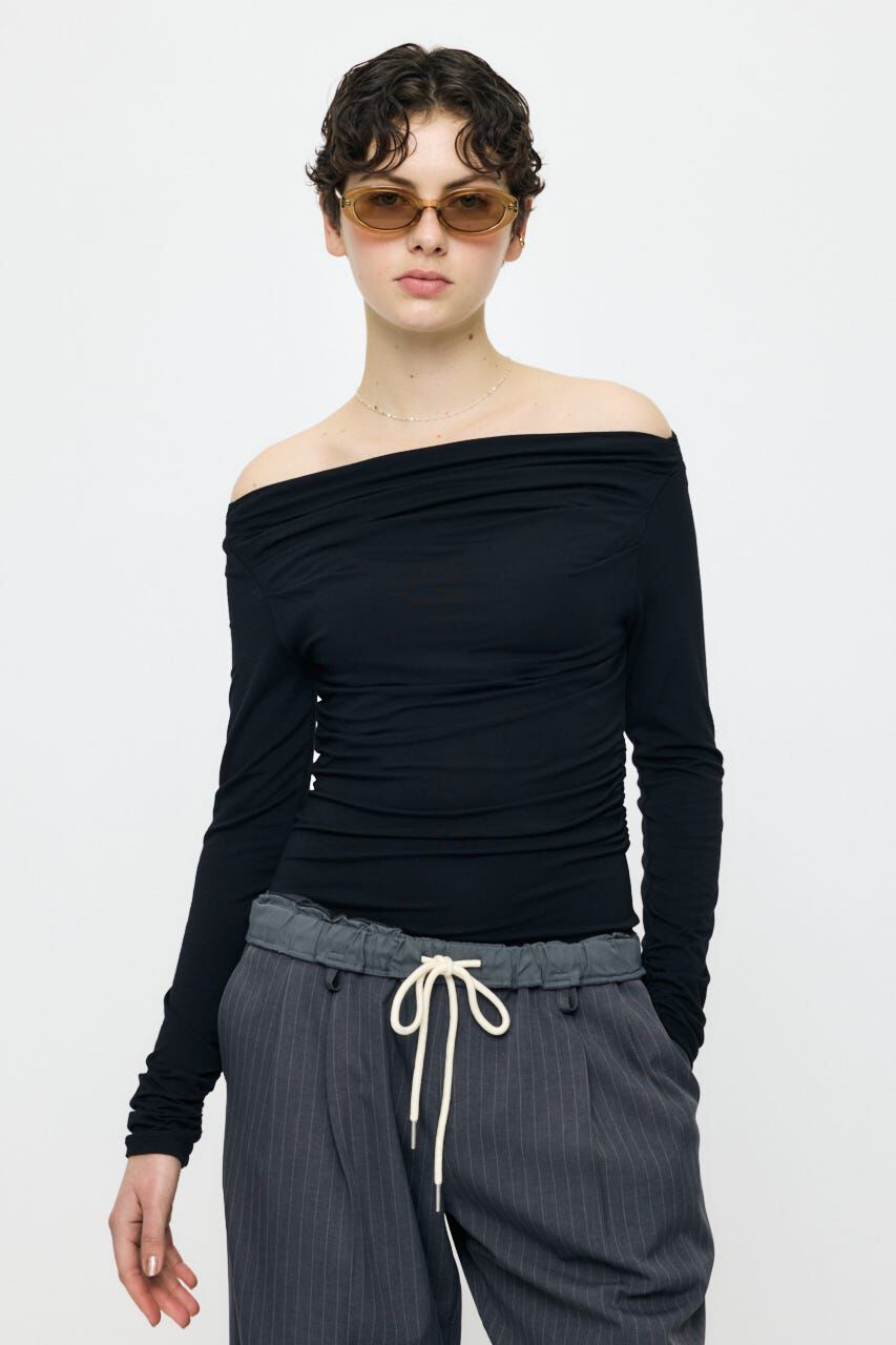 MOUSSY「GATHER 3WAY トップス」|Tシャツ・カットソー|BLK