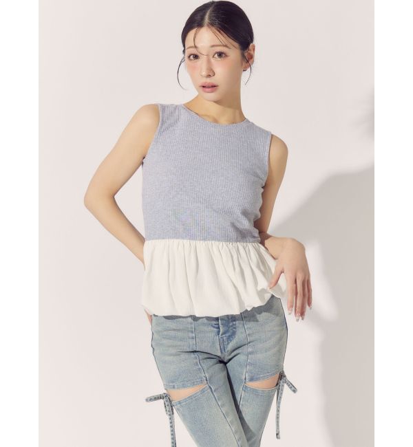 RESEXXY「ラッフルペプラムカットトップス」|Tシャツ・カットソー|
