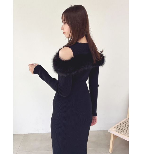 dazzlin「【追加生産分】オフショルファードッキングニットワンピース」|ワンピース|