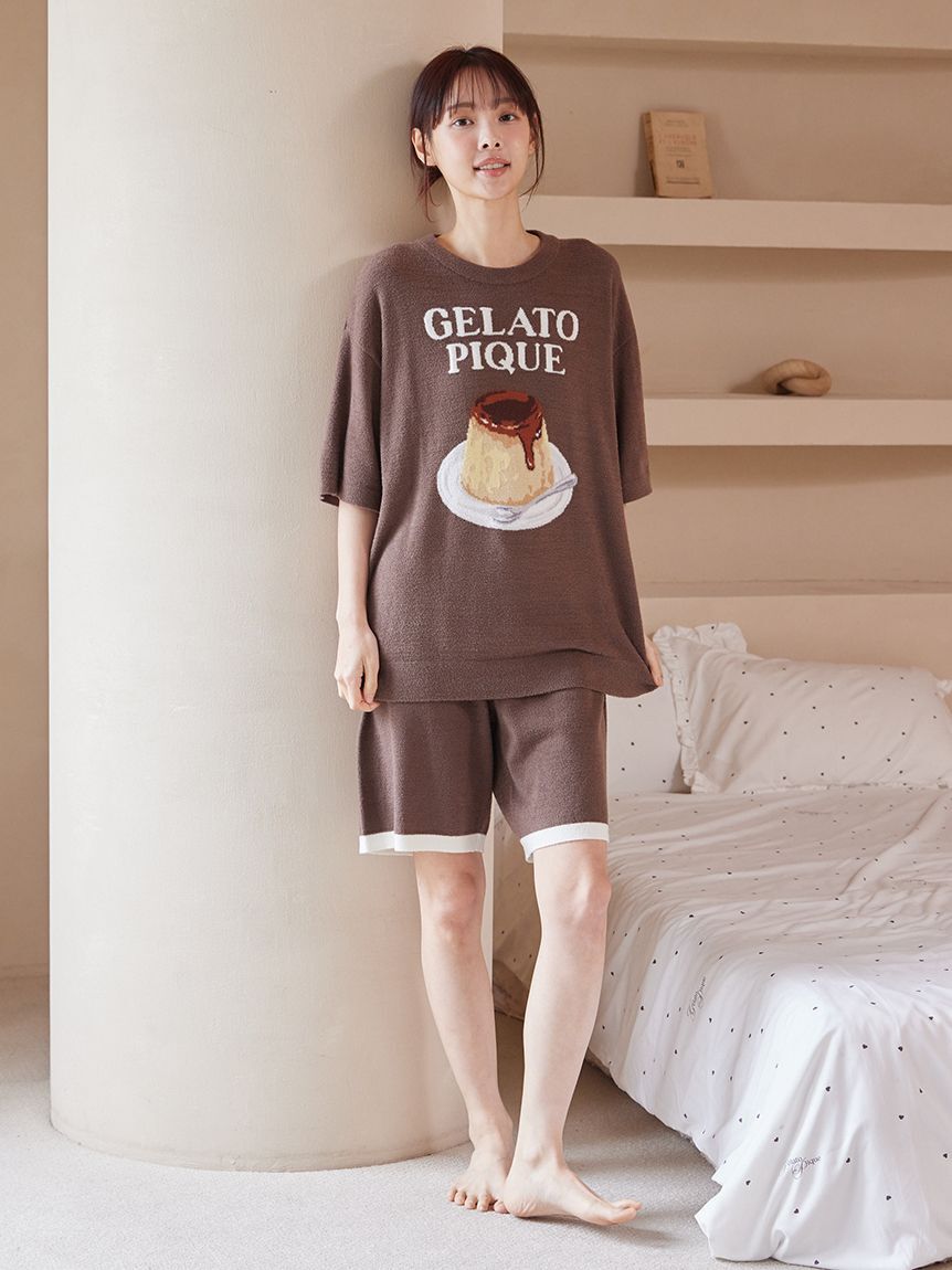 GELATO PIQUE HOMME「【ONLINE限定】【HOMME】スムーズィープリンジャガードプルオーバー&ハーフパンツセット」|ルームウェア|