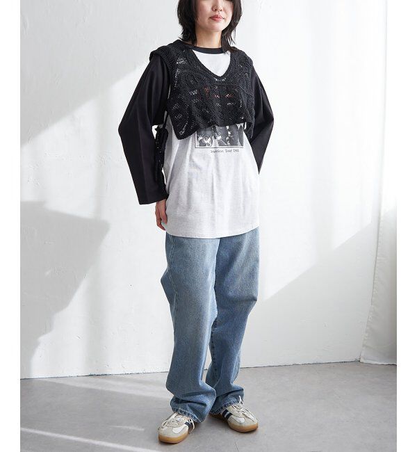 VENCE share style「かぎ編みサイドリボンベスト」|タンクトップ|