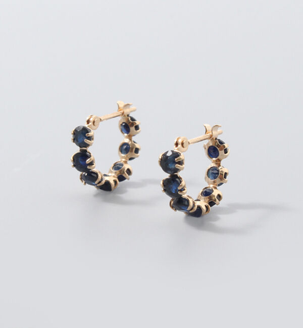  「K10YG サファイヤ スナップピアス」|ピアス|K10 イエローゴールド