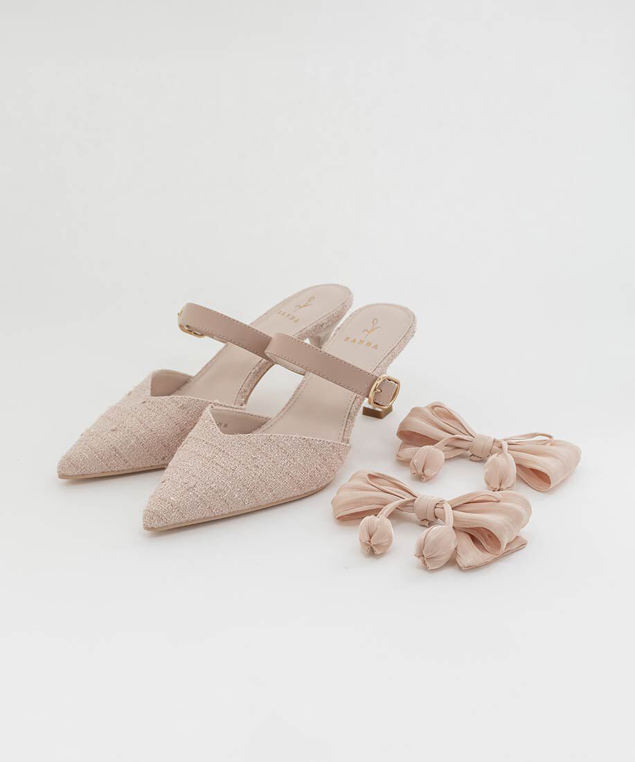  「【Tulip Collection】2WAY チューリップリボンミュールパンプス」|パンプス|