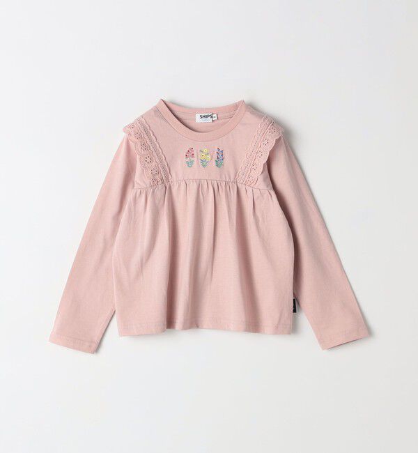 SHIPS Colors 「SHIPS Colors: 80～130cm / フラワー エンブロイダリー ロンT◇」|Tシャツ・カットソー|