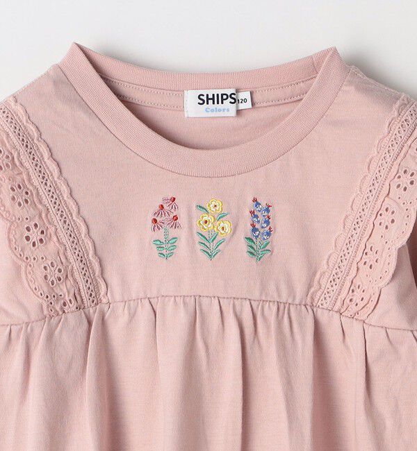 SHIPS Colors 「SHIPS Colors: 80～130cm / フラワー エンブロイダリー ロンT◇」|Tシャツ・カットソー|
