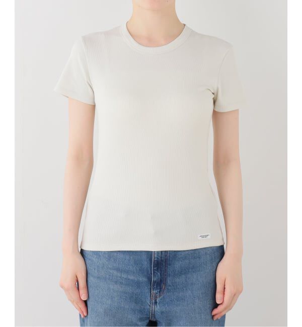 FRAMeWORK「JANE SMITH cotton rayon rib compact tee」|Tシャツ・カットソー|ベージュ