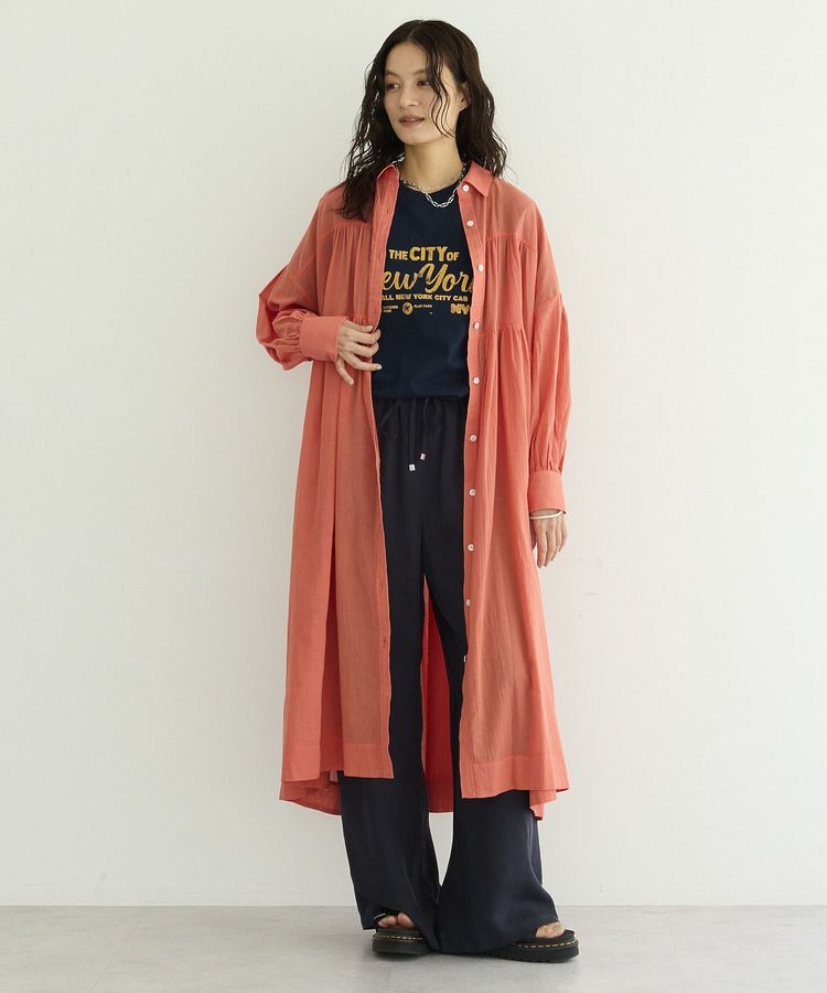 GARAGE OF GOOD CLOTHING「【EC限定】コットンボイルギャザーシャツワンピース」|ワンピース|