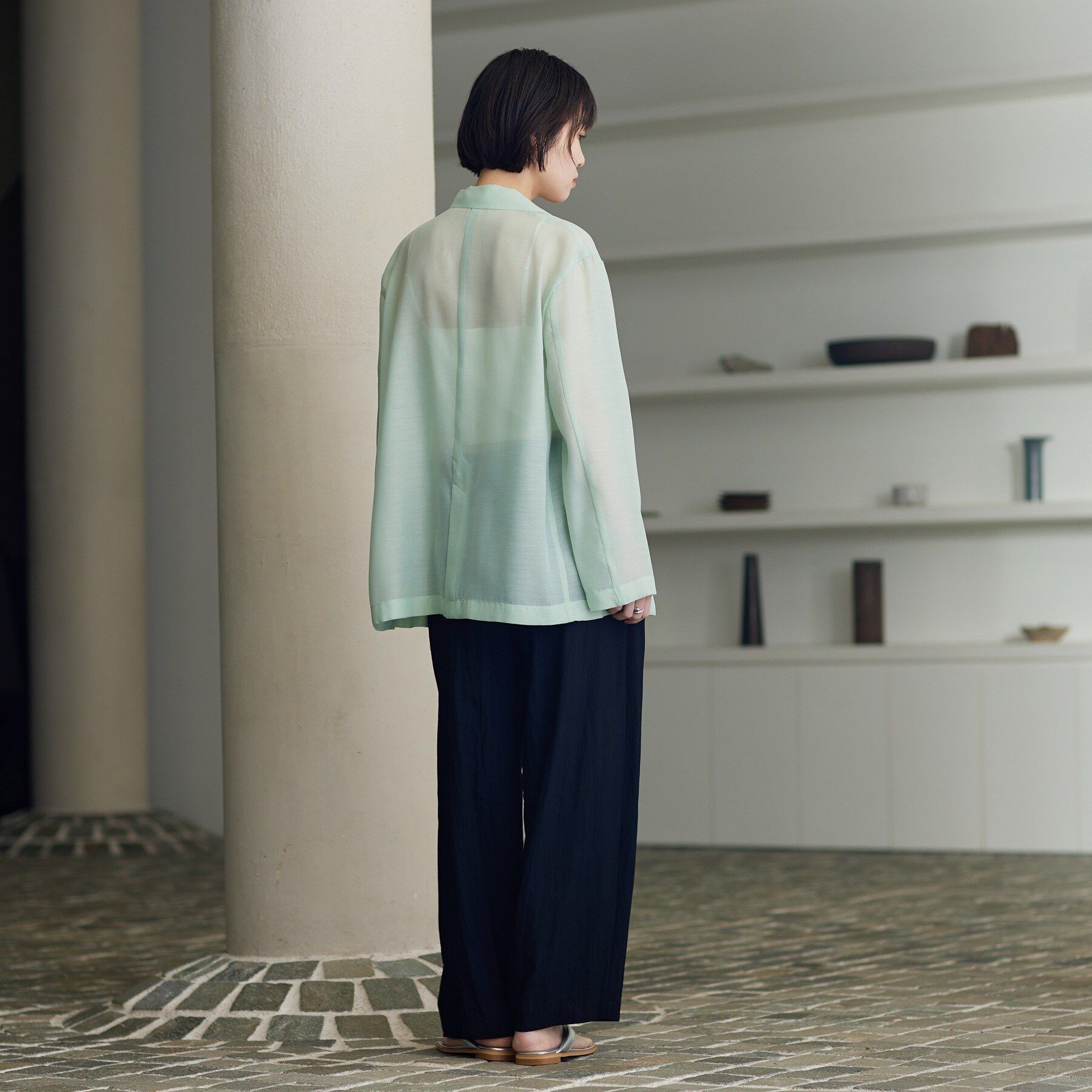 GALLEST「シアーシャツジャケット【接触冷感】」|テーラードジャケット|