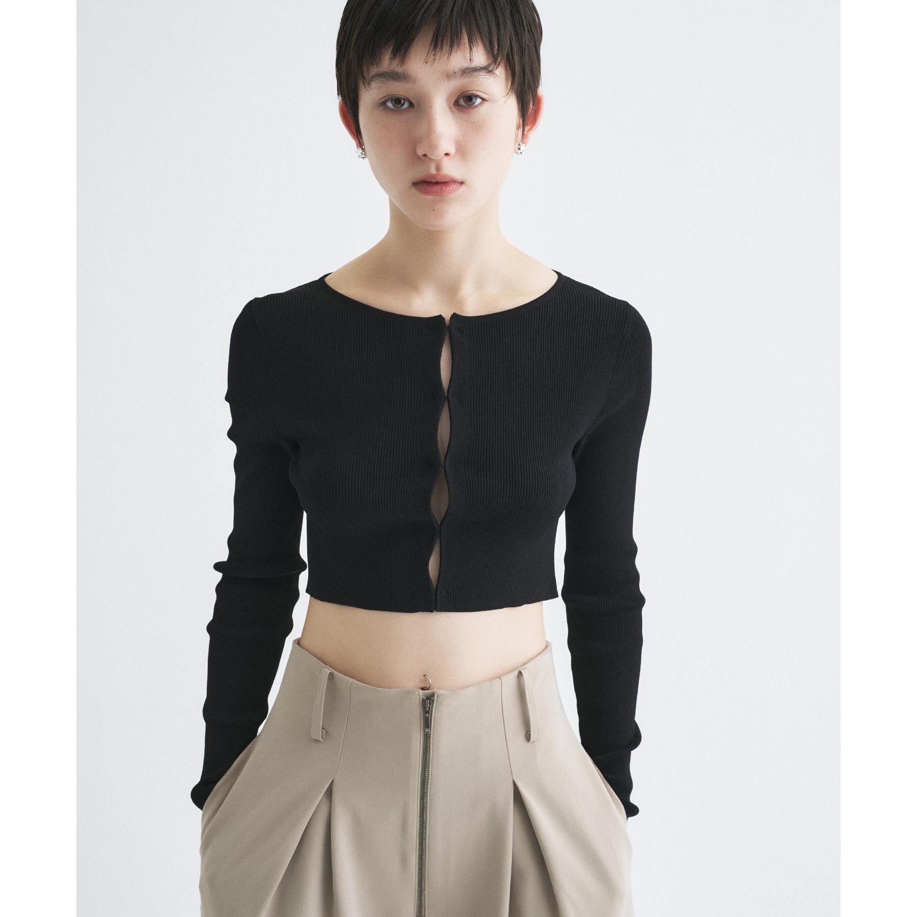 CODE A「【Re】stretch hook cardigan」|カーディガン|ブラック(019)