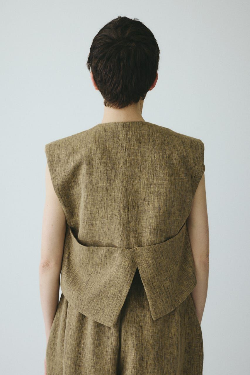 HeRIN.CYE「Tweed butcher vest」|ダウンベスト・ベスト|