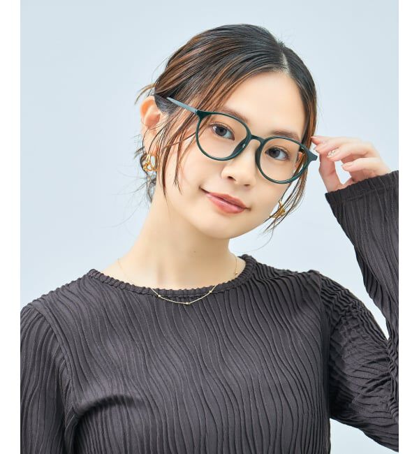  「ボストン型 メガネ | 伊達メガネ 度付きメガネユニセックス  Zoff｜FASHION  レンズ交換券付」|メガネ|濃グリーン