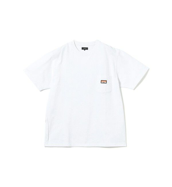 BEAMS「BEAMS｜ヘビーウエイト ロゴワッペン Tシャツ【ベーシックフィット】」|Tシャツ・カットソー|WHITE