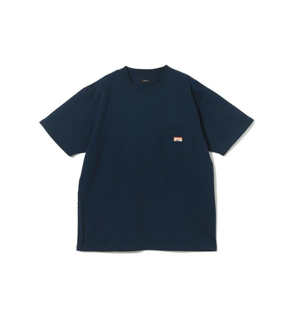 BEAMS「BEAMS｜ヘビーウエイト ロゴワッペン Tシャツ【ベーシックフィット】」|Tシャツ・カットソー|NAVY
